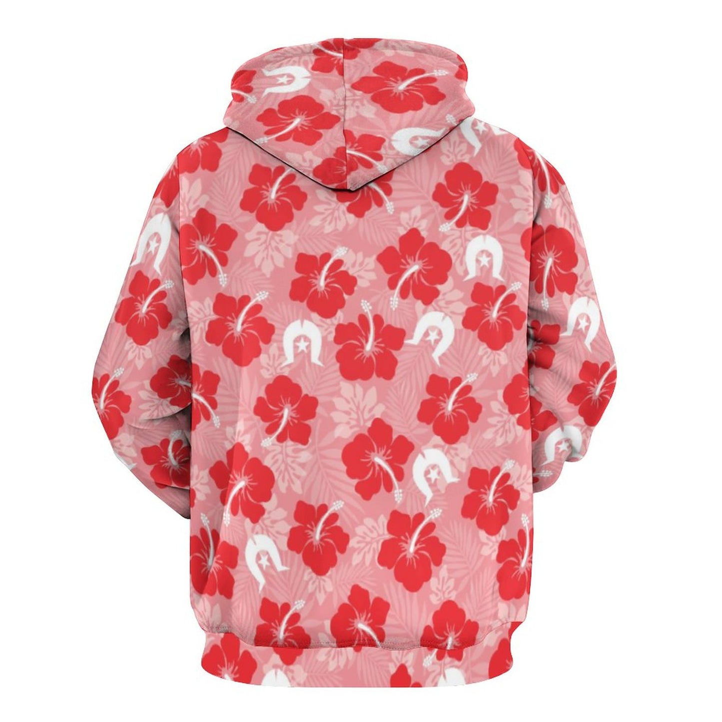 Hibiscus flowers with Dhari (Royal Pink) on Men's Cool Hoodie with Double-layer Cap