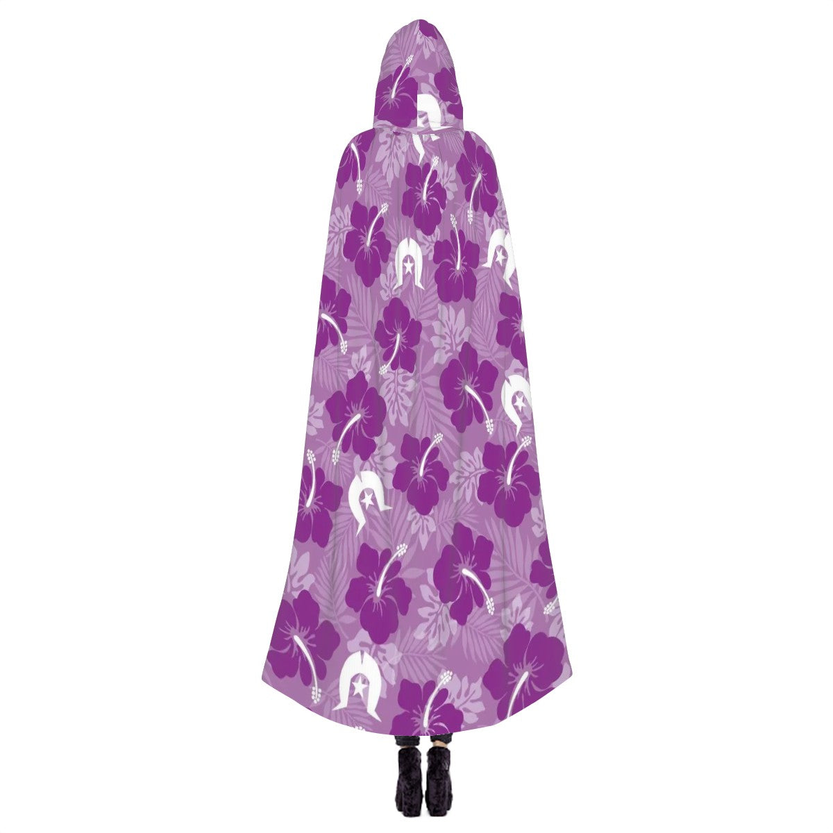 Hibiscus flowers with Dhari (Royal purple) on Hooded Cloak