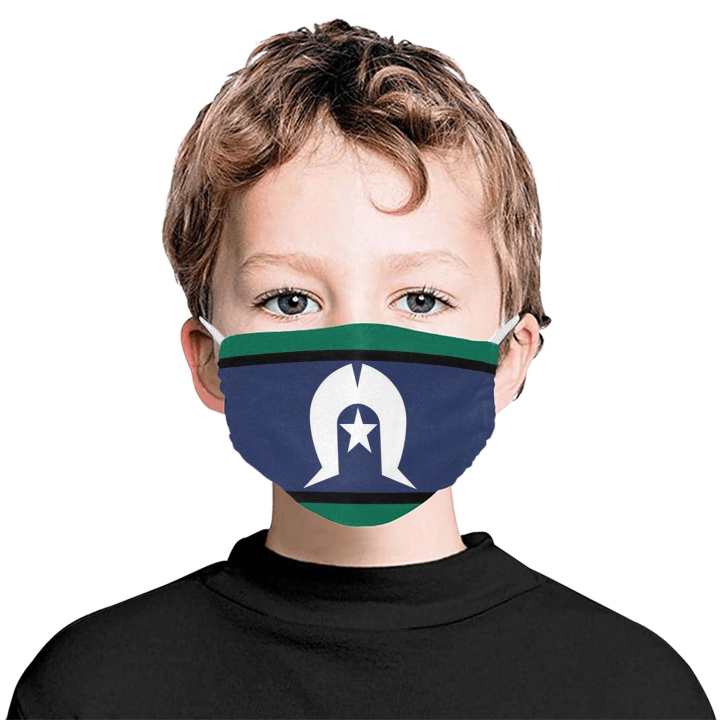 Torres Strait flag on Cotton Dust Cover with Adjustable Strip (ModelM07) (Made In AUS)