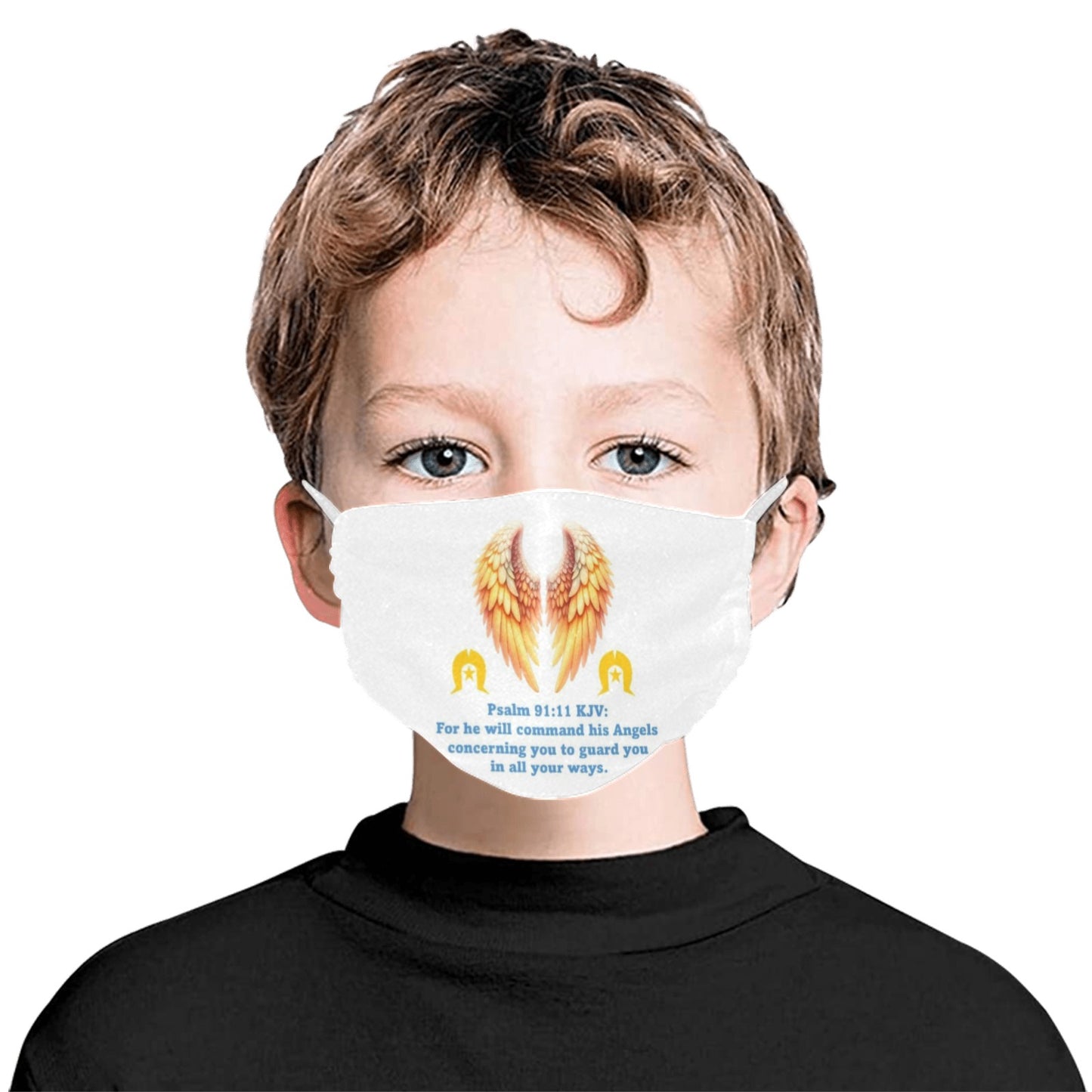 Bible Psalm on Angels with Dhari on Facemask with Adjustable Strip (ModelM07) (Made In AUS)
