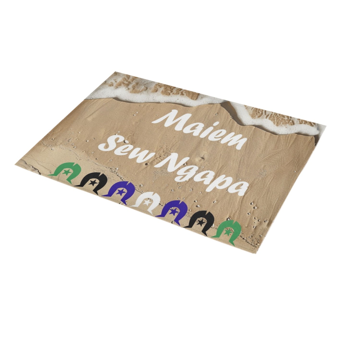 Maiem / Sew Ngapa / Welcome and Dhari on Doormat 30" x 18" (Sponge Material)