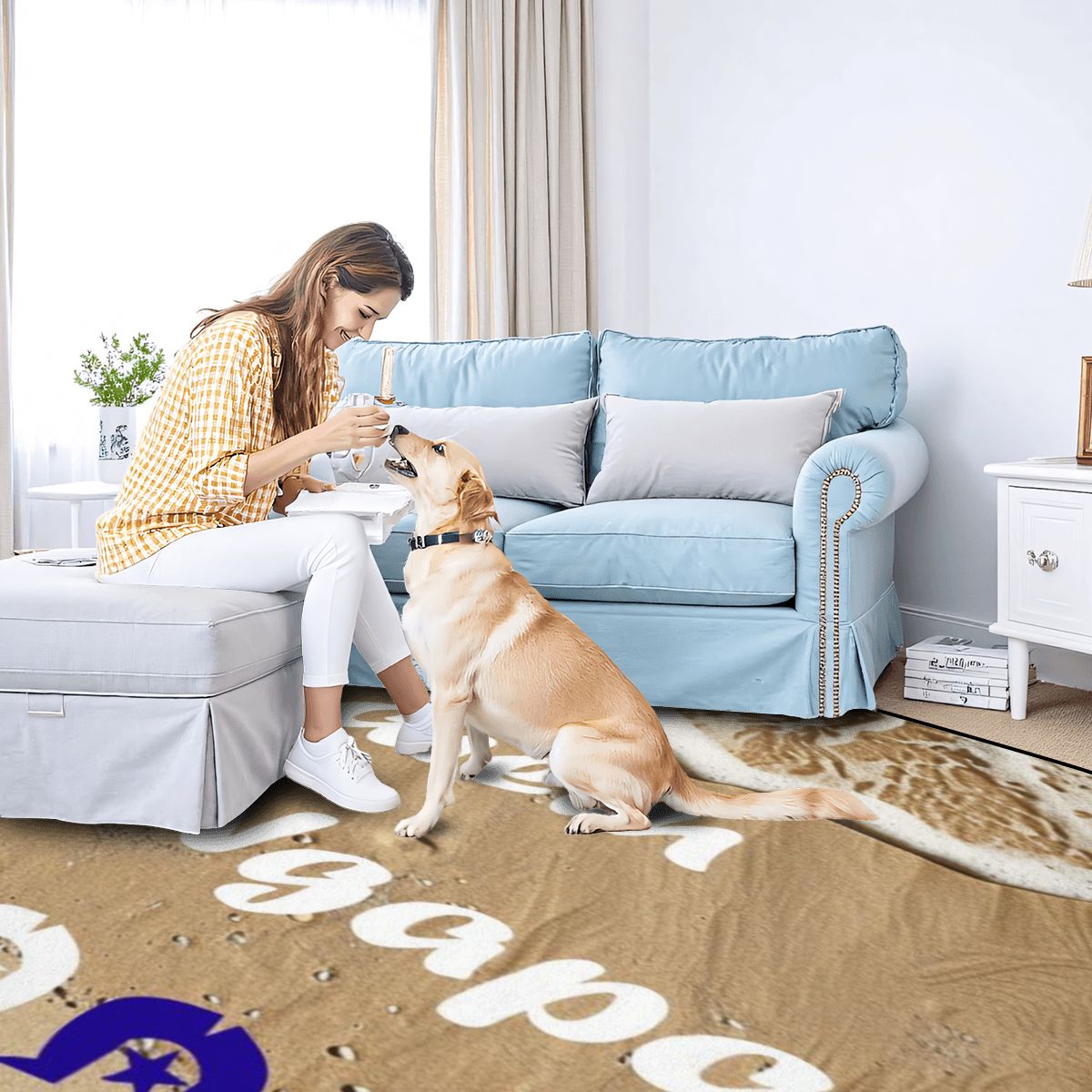 Maiem / Sew Ngapa / Welcome and Dhari on Large Area Rug Floor Carpet
