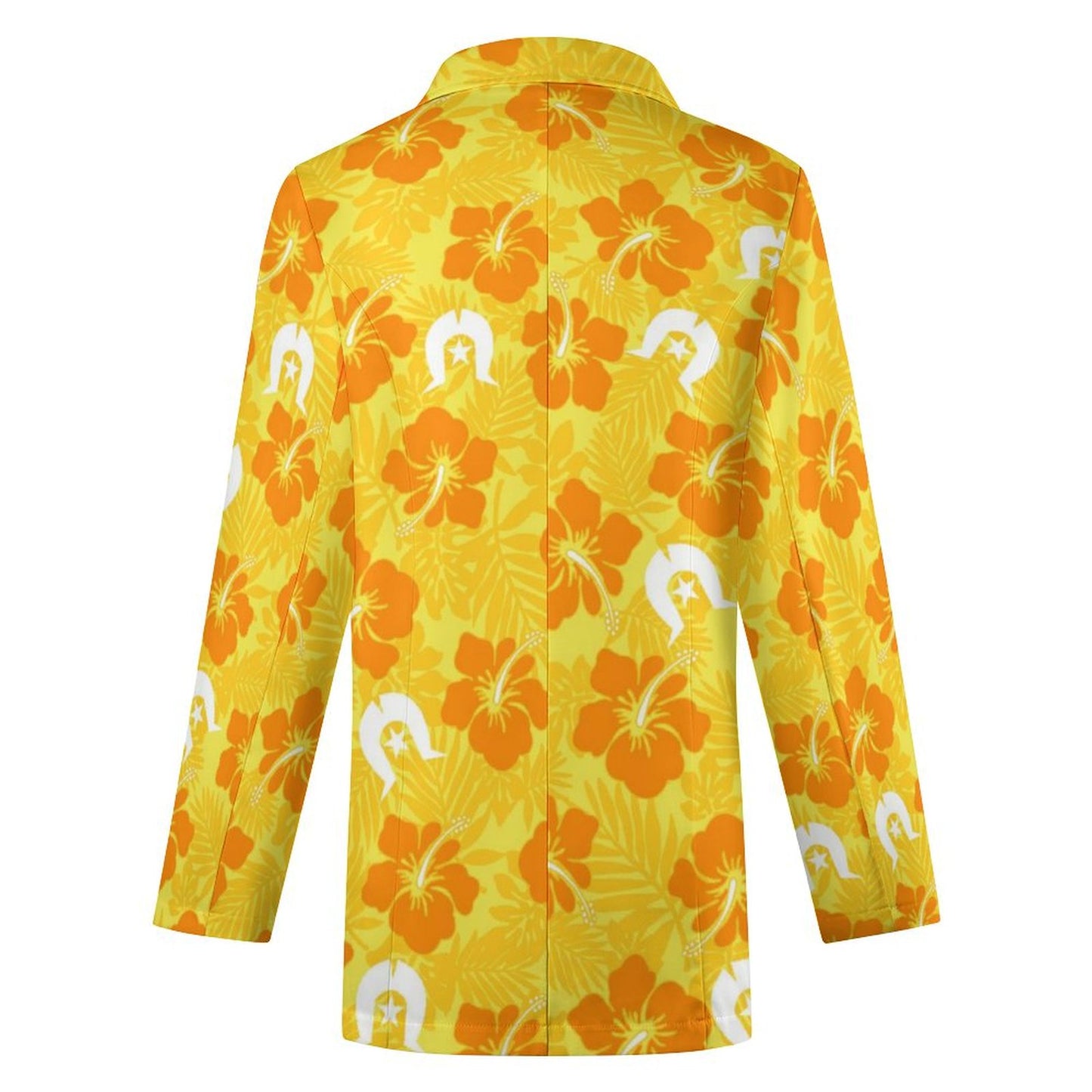 Hibiscus flowers with Dhari (Gold) on Women's Blazer