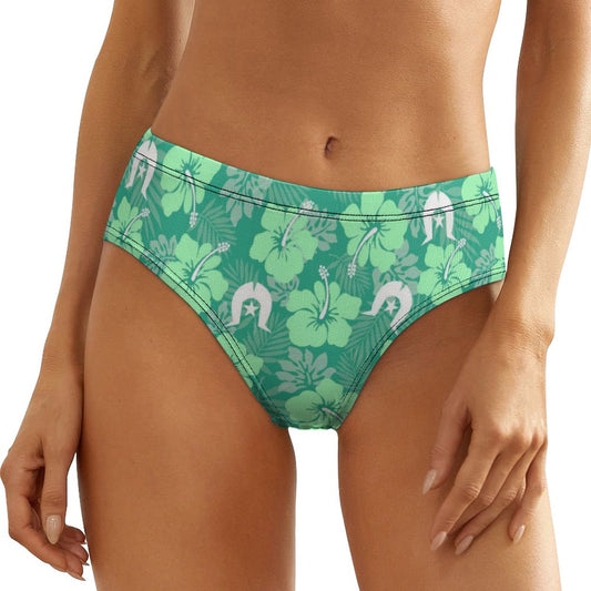 Hibiscus flowers with Dhari (Royal mint) on Women's Low-Rise Panties