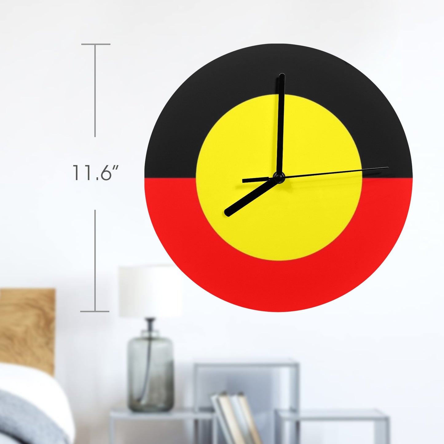 Aboriginal flag on Wall Clock