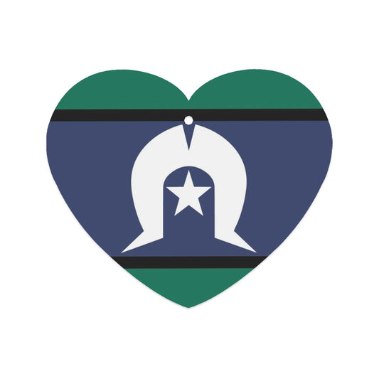 Torres Strait Flag on Heart Shape Car Air Freshener Cards 6 pcs