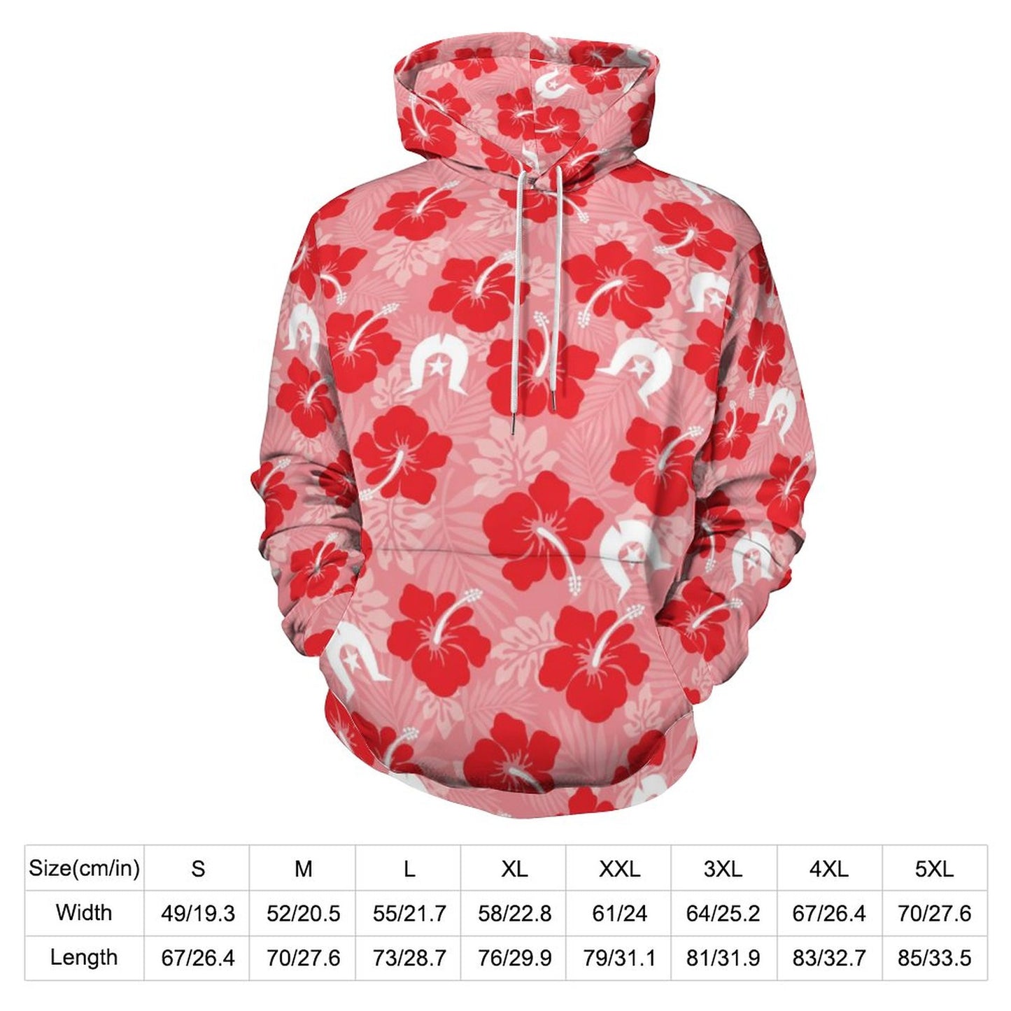 Hibiscus flowers with Dhari (Royal Pink) on Lady Hoodie with Double-layer Cap