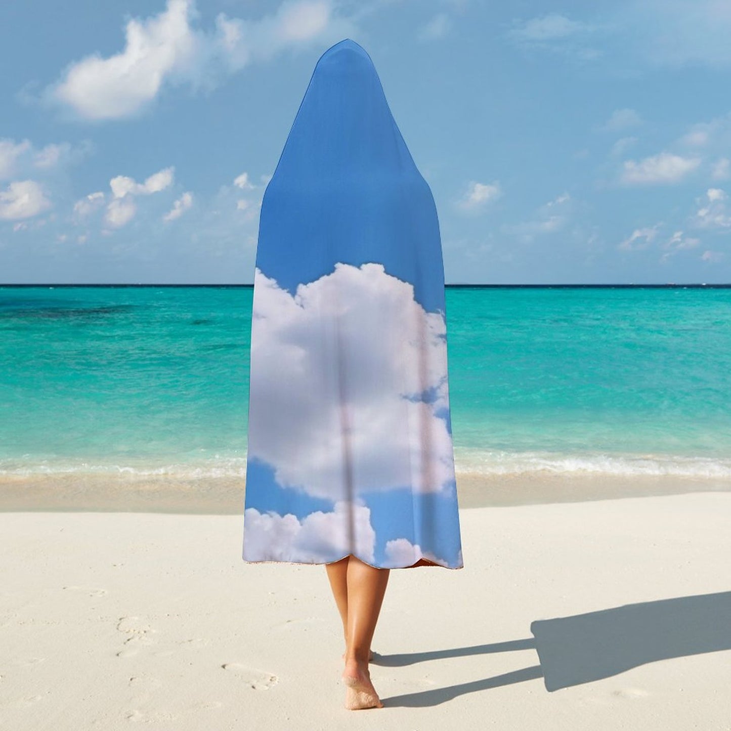 Clouds on Wrap Hooded Blanket-40"x50"/ 100x130cm