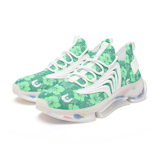 Hibiscus flowers with Dhari (Royal mint) on Unisex Low Top Mesh Sneakers