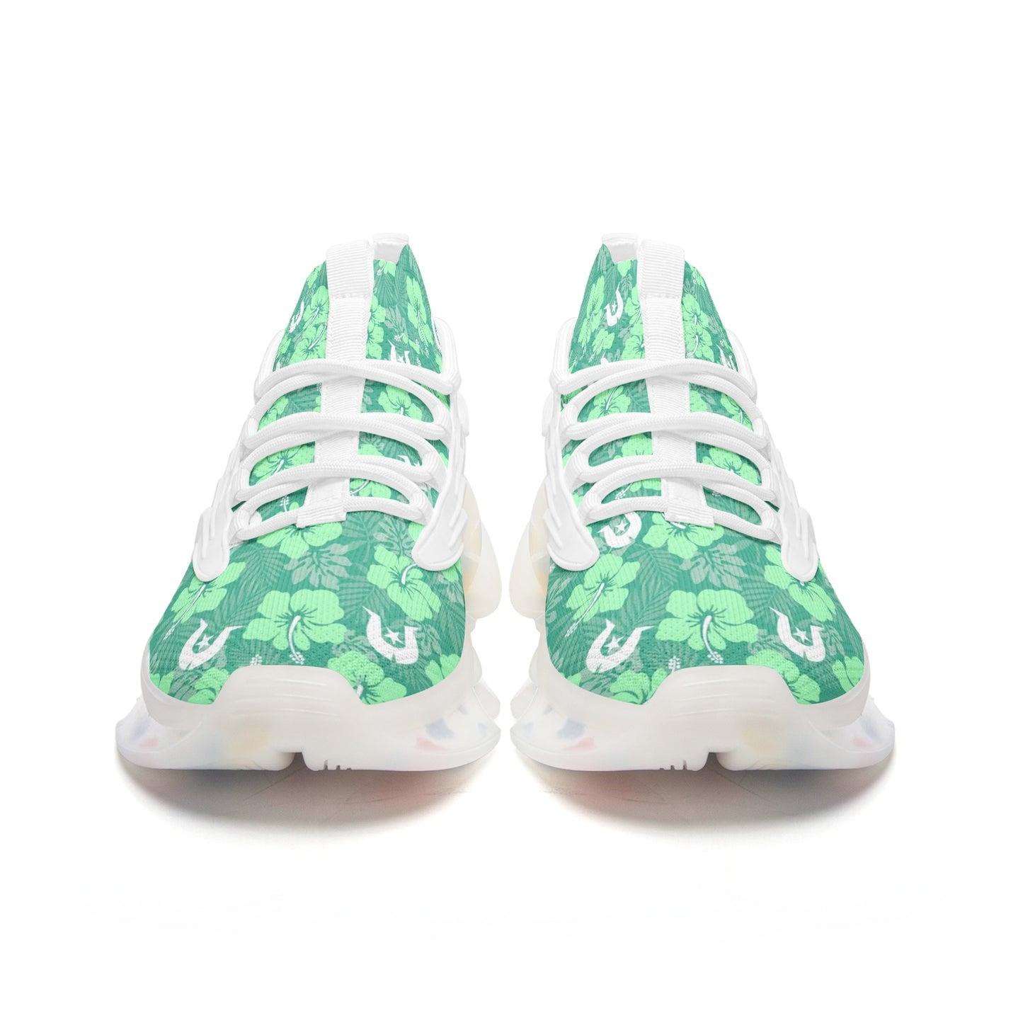 Hibiscus flowers with Dhari (Royal mint) on Unisex Low Top Mesh Sneakers