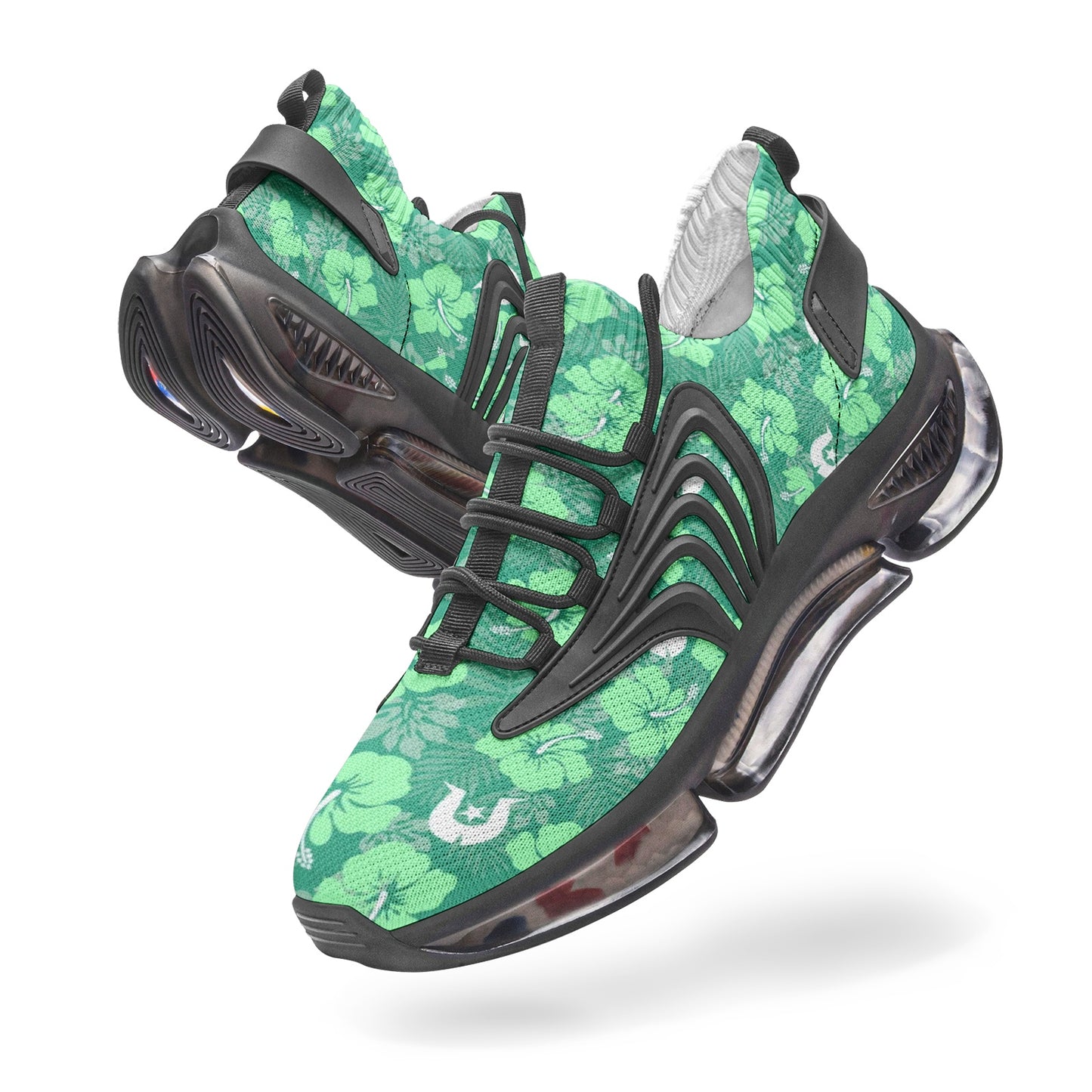 Hibiscus flowers with Dhari (Royal mint) on Unisex Low Top Mesh Sneakers