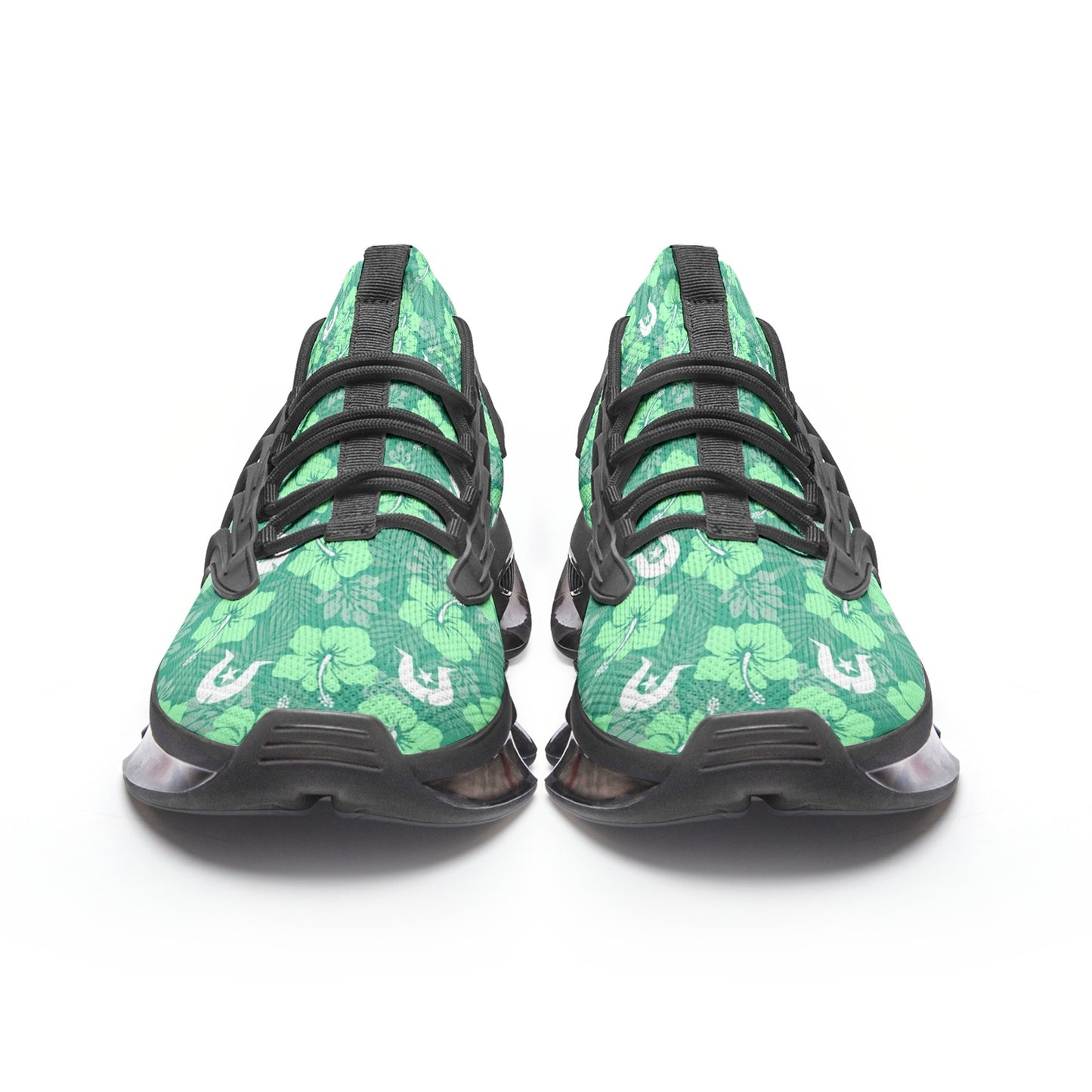 Hibiscus flowers with Dhari (Royal mint) on Unisex Low Top Mesh Sneakers