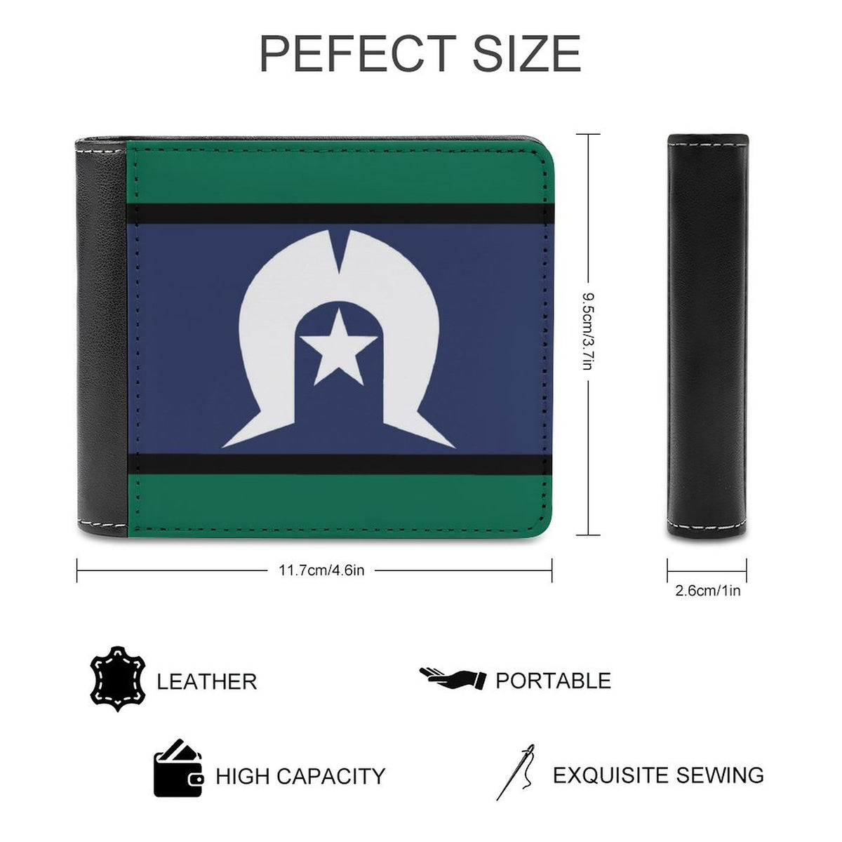 Torres Strait flag on PU Leather Wallets