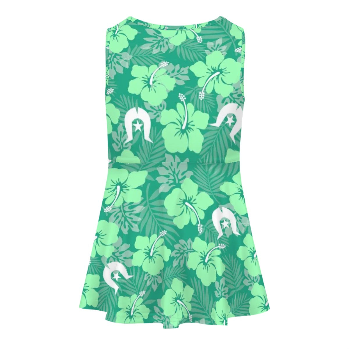 Hibiscus flowers with Dhari (Royal mint) on Girls Dress