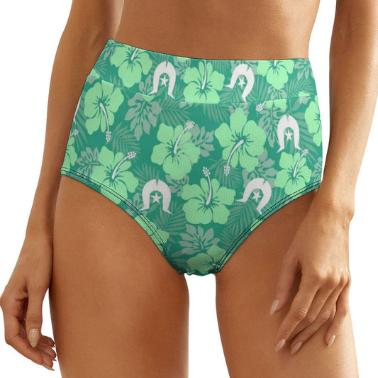 Hibiscus flowers with Dhari (Royal mint) on Women's High-Rise Panties