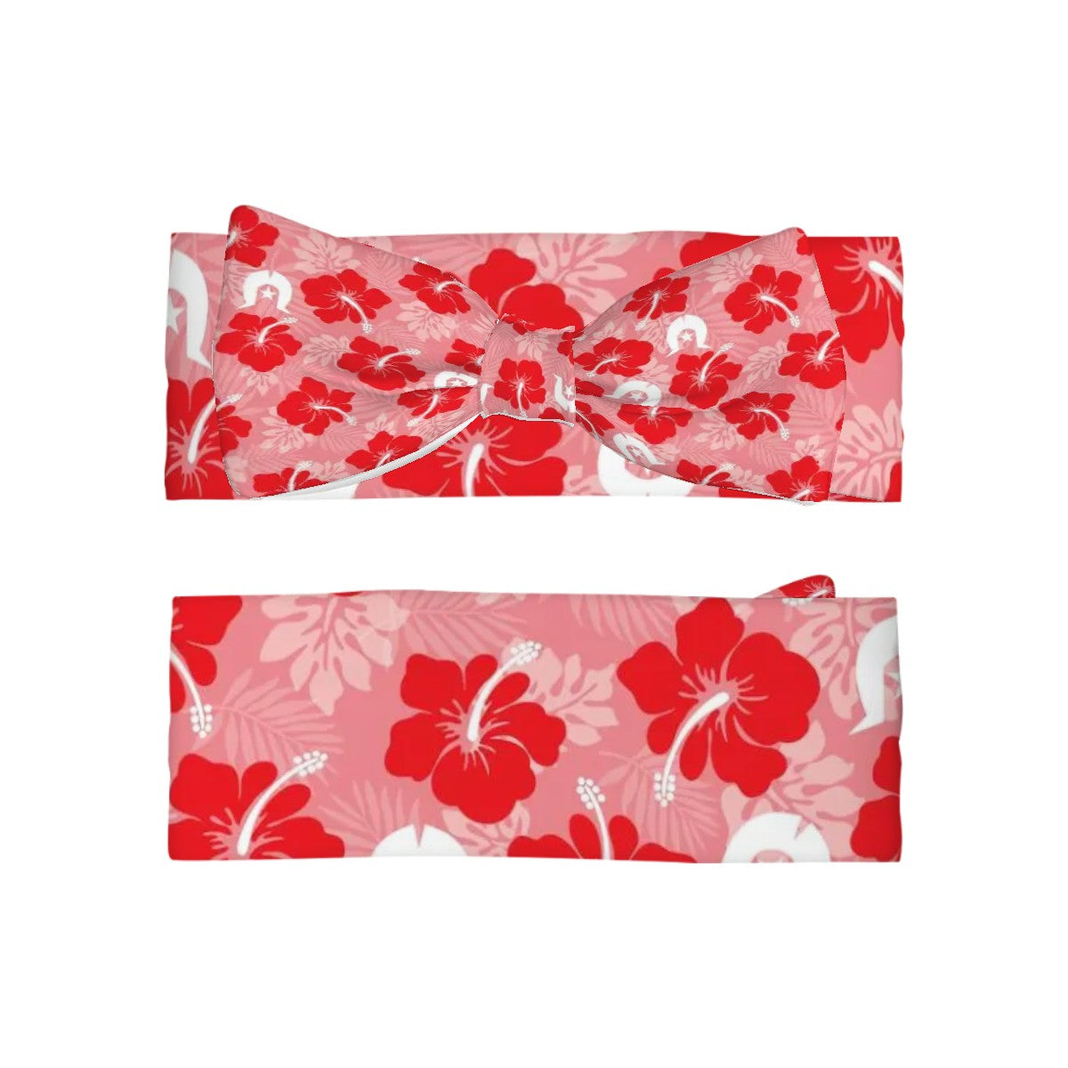Hibiscus flowers with Dhari (Royal Pink) on Bowknot Baby Headbands