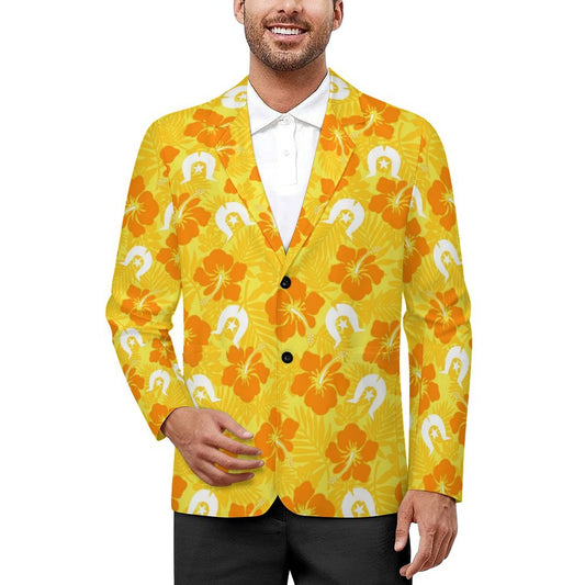 Hibiscus flowers with Dhari (Gold) on Men’s Blazer