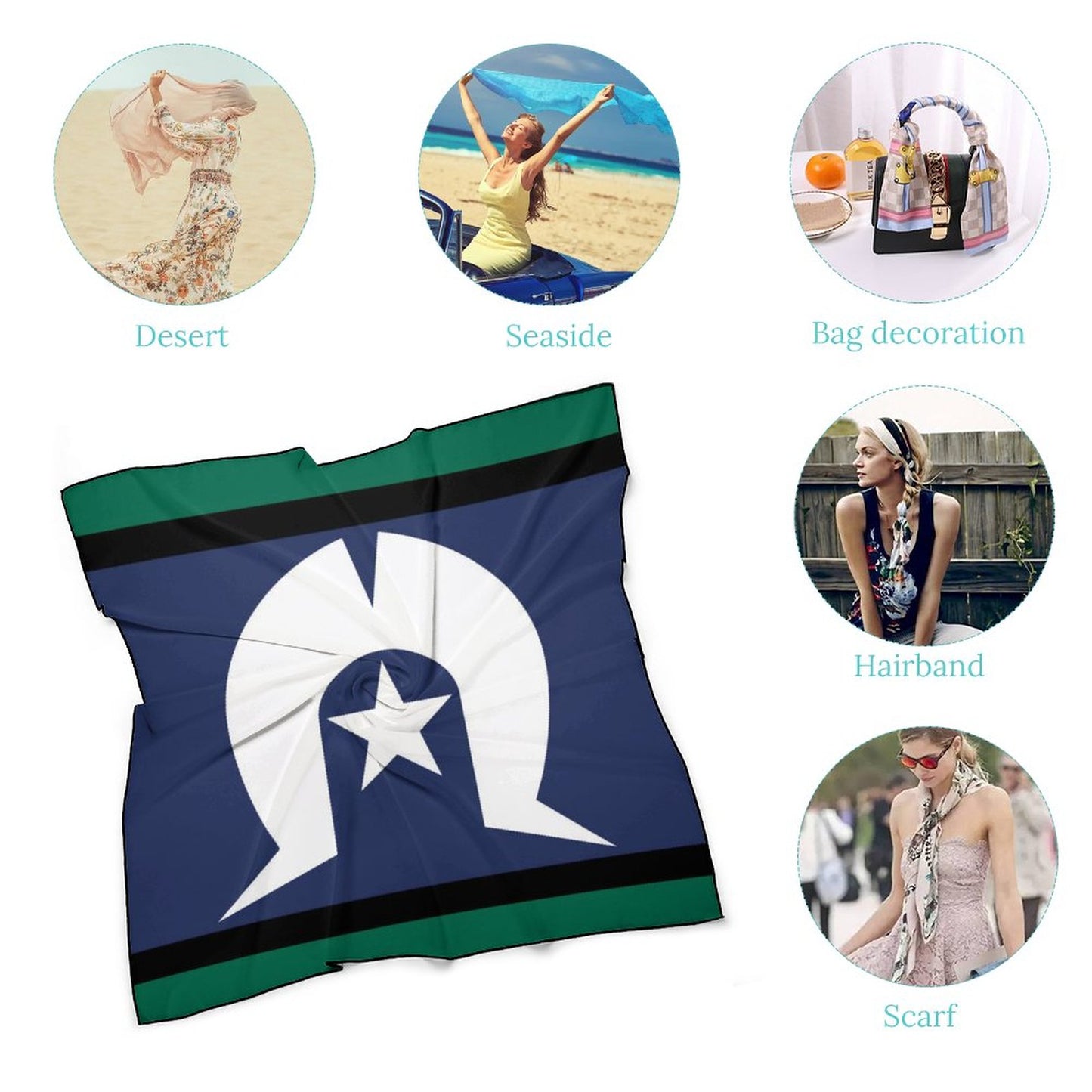 Torres Strait Flag on Women's Scarf