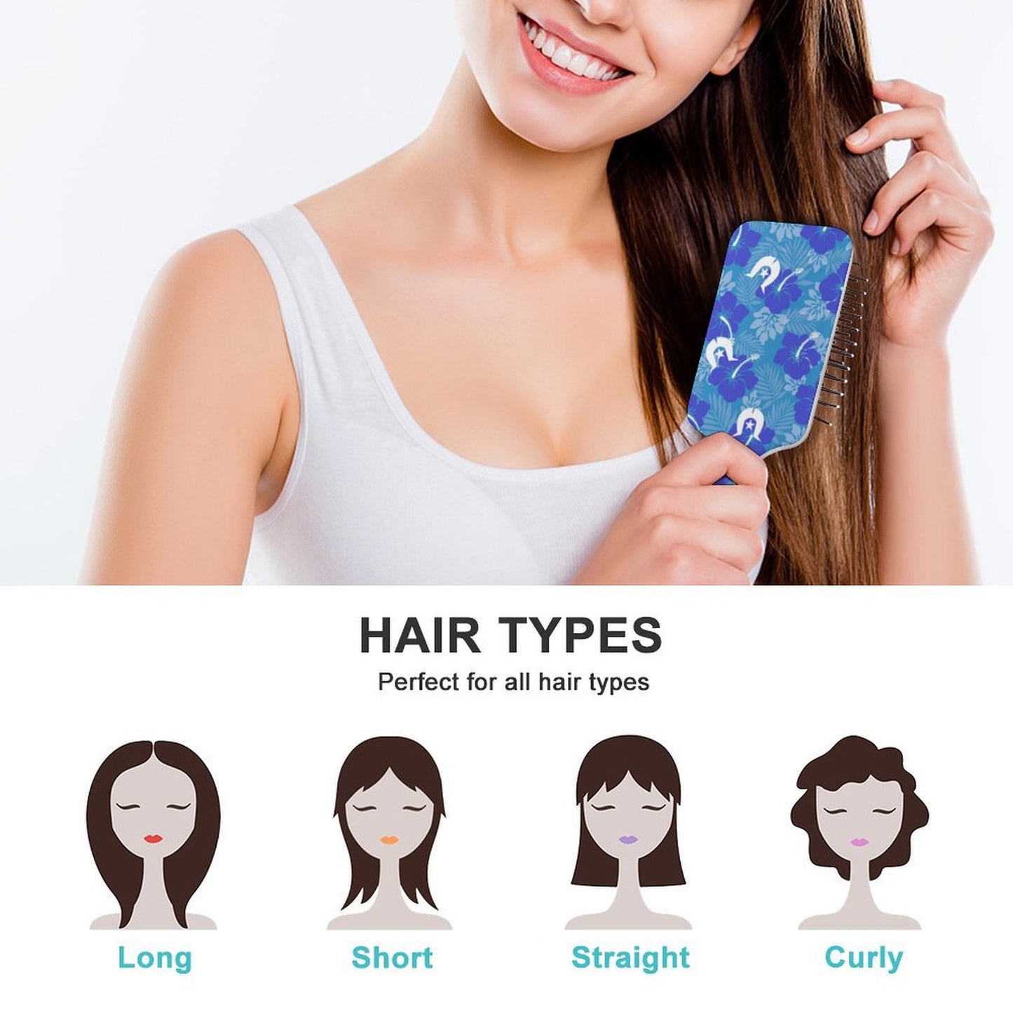 Hibiscus flowers with Dhari (Royal blue) on Air Cushion Brush