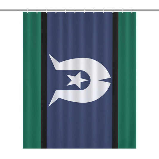 Torres Strait flag on Flower Shower Curtain-66x72Inch (168x183cm)