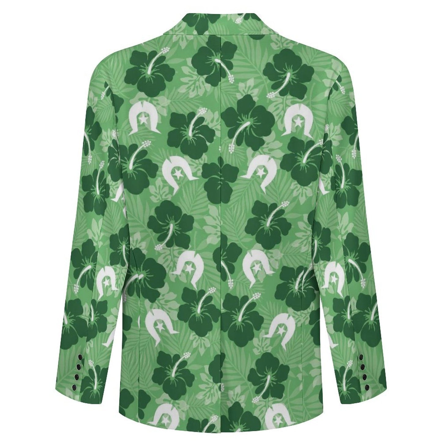 Hibiscus flowers with Dhari (Sea Grass Green) on Men’s Blazer