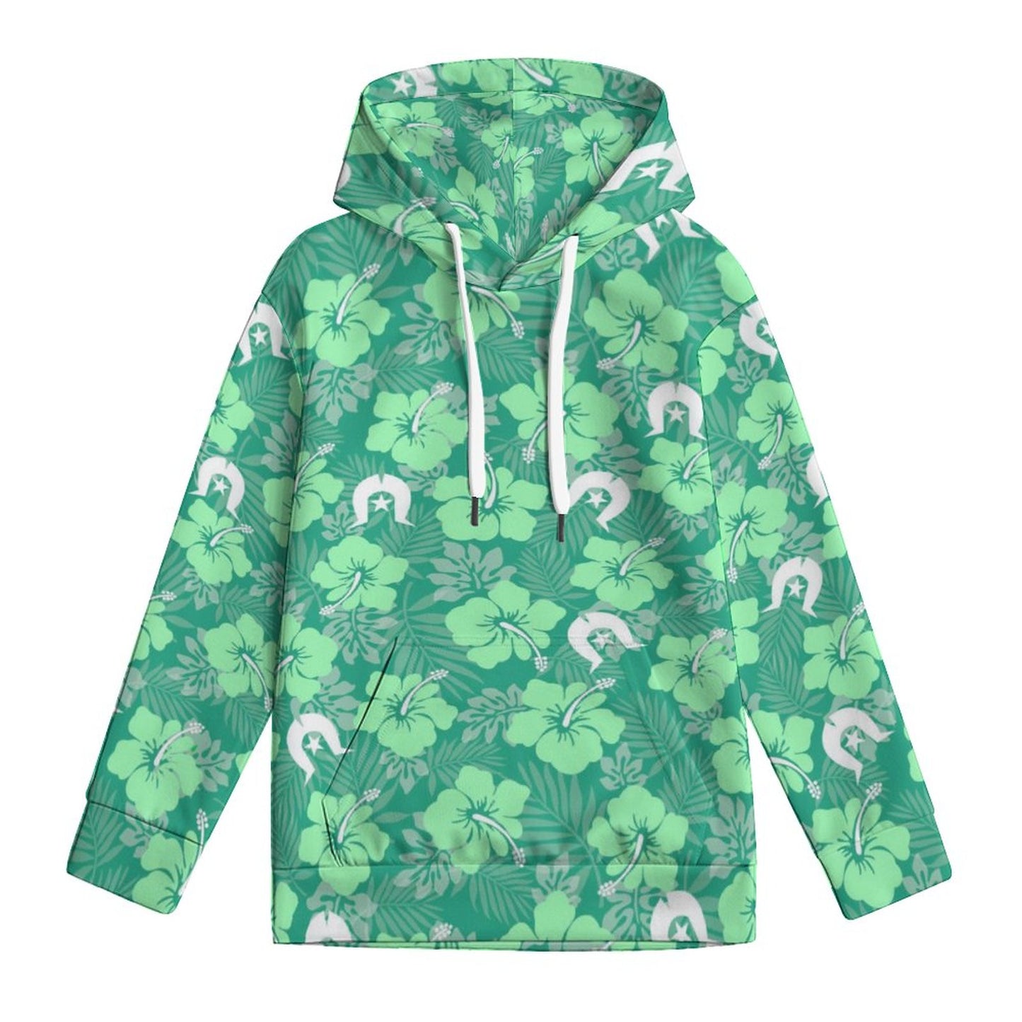 Hibiscus flowers with Dhari (Royal mint) on Youth's Hoodie