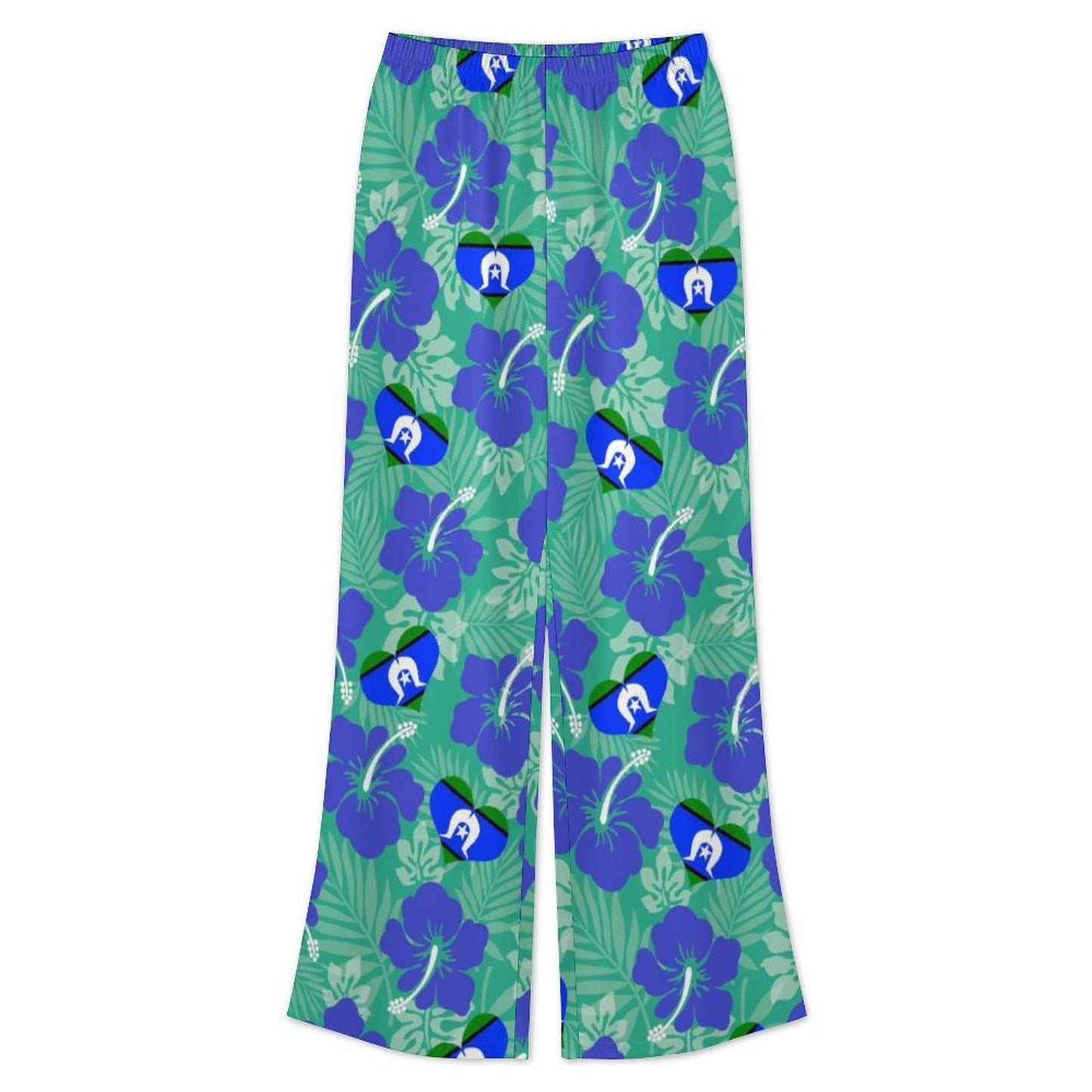 Hibiscus flowers with Torres Strait Heart Flag on Women's Mediterranean Style Set