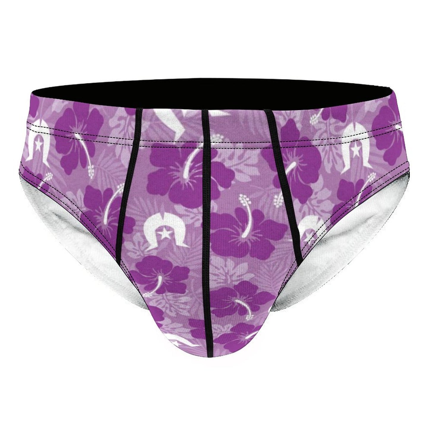 Hibiscus flowers with Dhari (Royal purple) on Milk Silk Men's Briefs