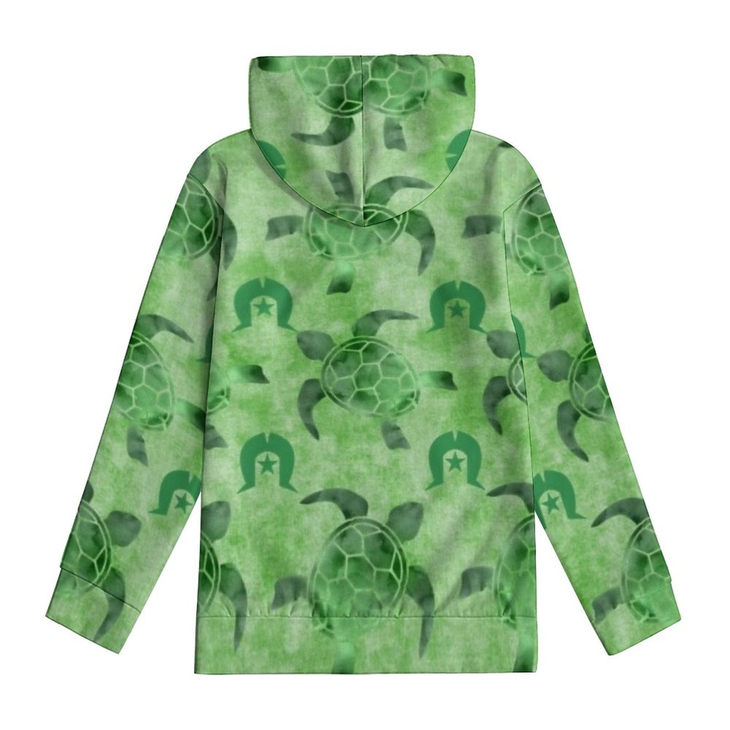 Green Turtle Pattern on Youth's Hoodie