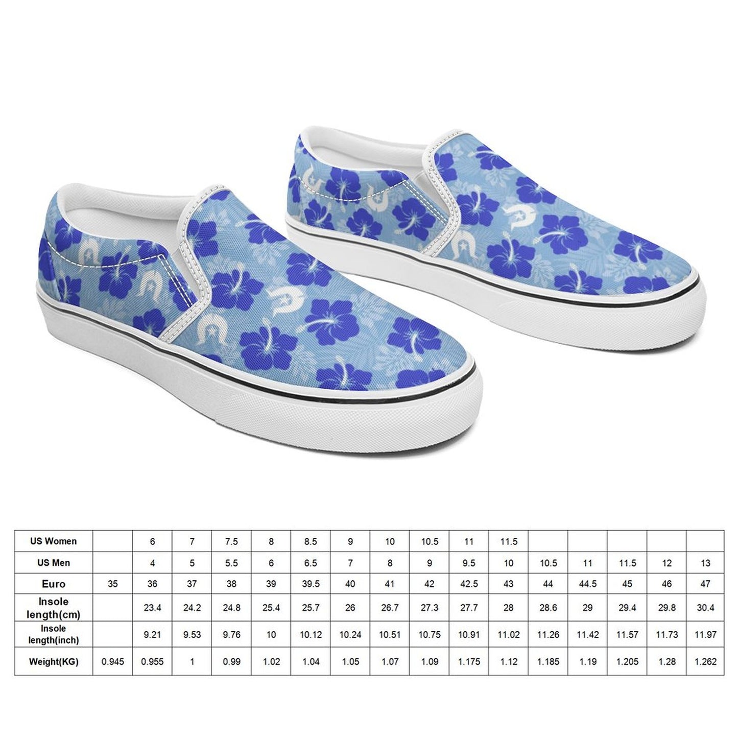 Hibiscus flowers with White Dhari (Sky blue) on Canvas Shoes for Teenagers