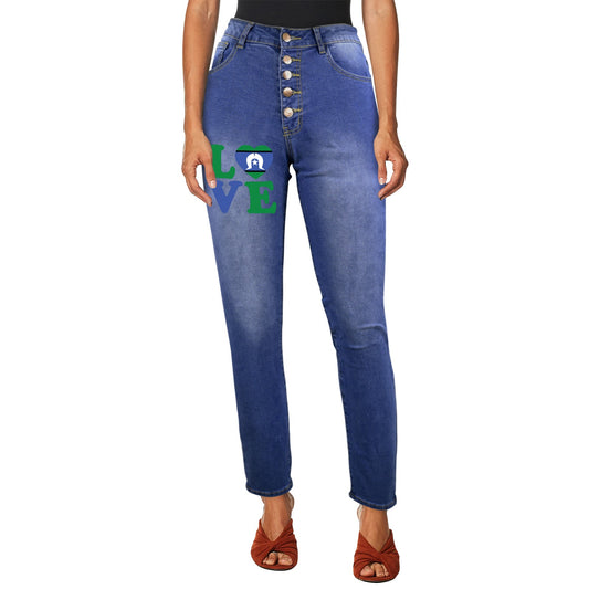 Torres Strait Flag with 'LOVE on 'Women's Jeans