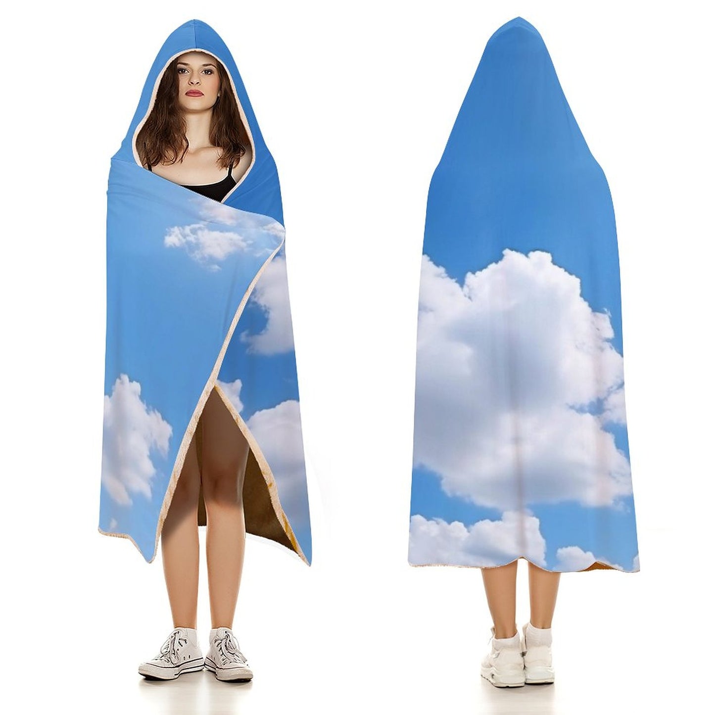 Clouds on Wrap Hooded Blanket-40"x50"/ 100x130cm