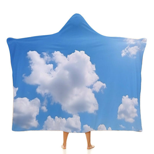 Clouds on Wrap Hooded Blanket-40"x50"/ 100x130cm