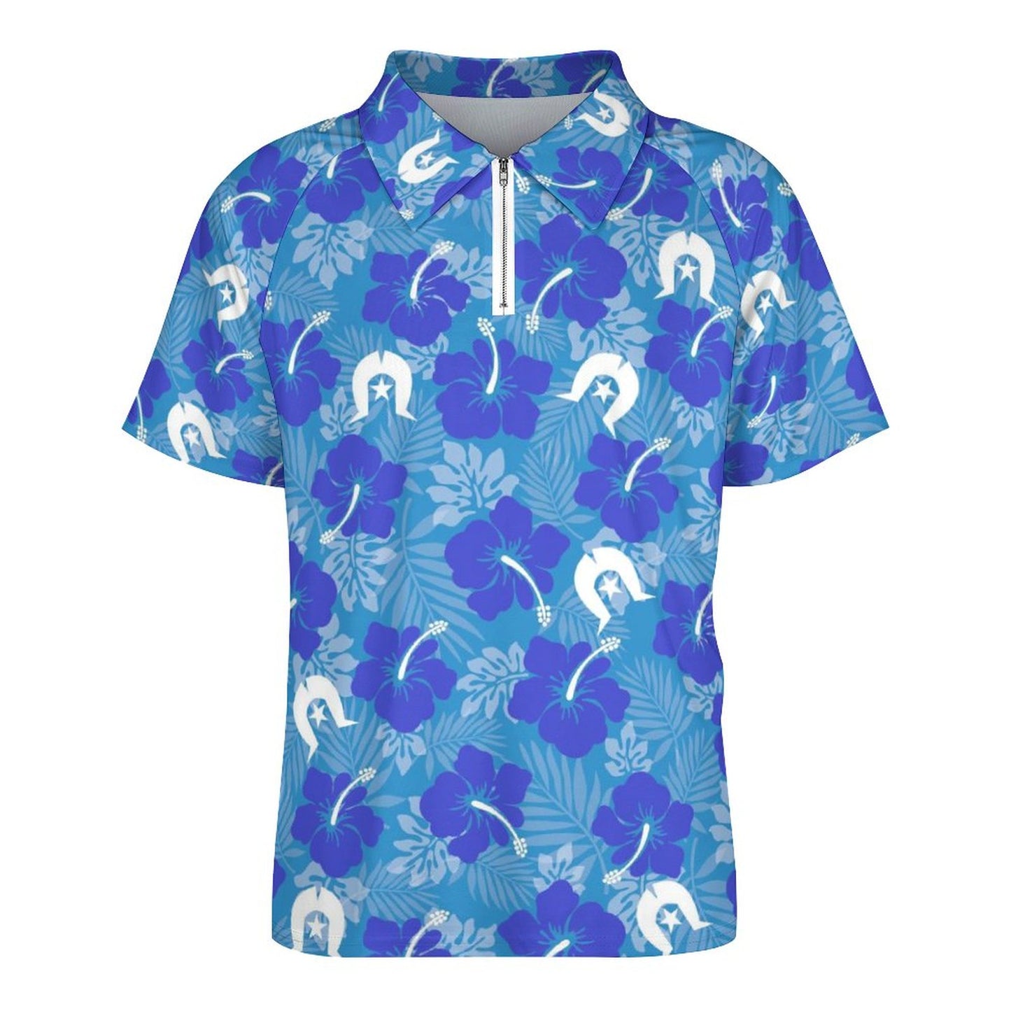 Hibiscus flowers with Dhari (Royal blue) on Short Sleeved Sportswear Men's T Shirt