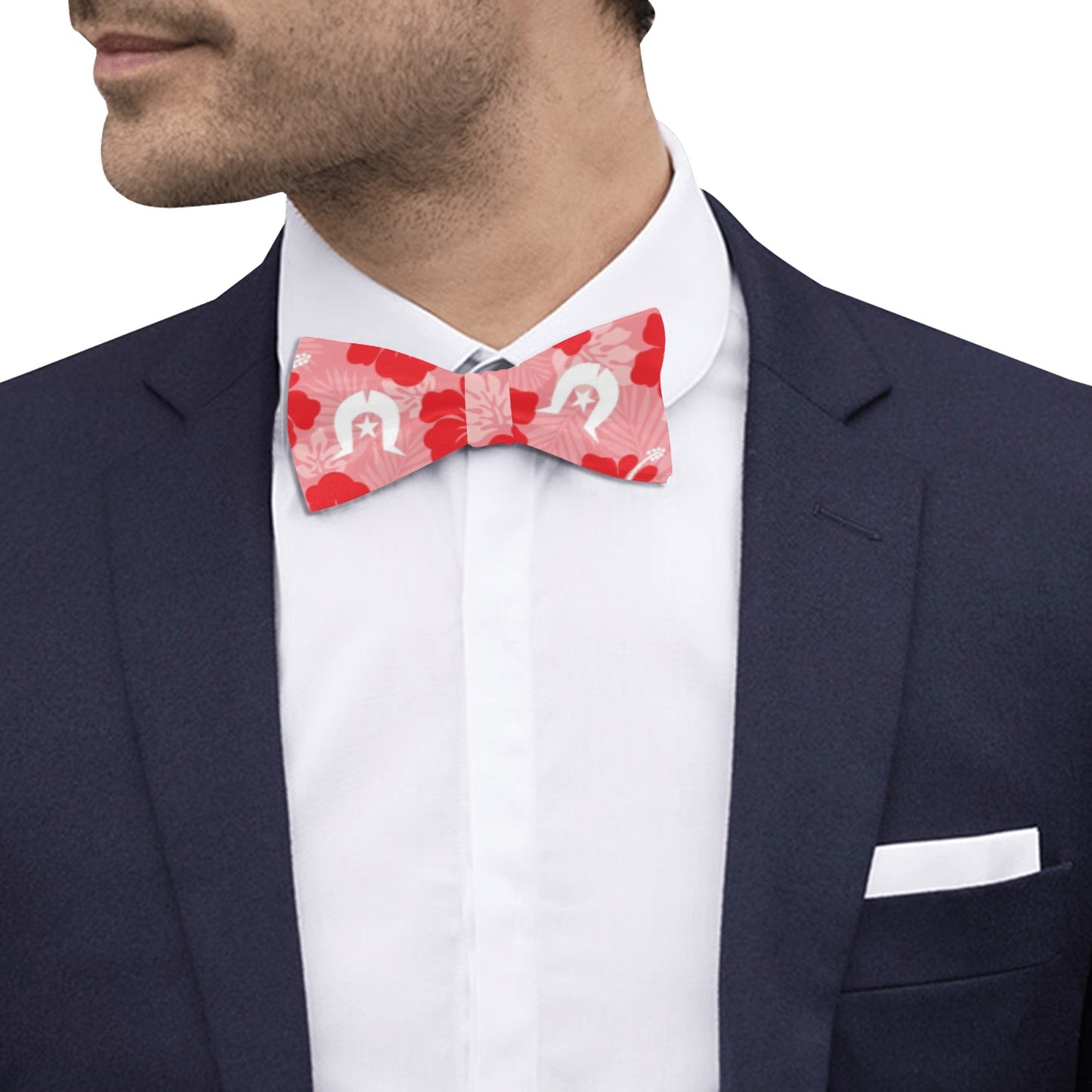 Hibiscus flowers with Dhari (Royal Pink) on Men's Bowtie