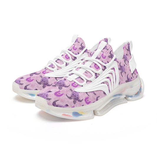 Purple Turtle Pattern on Unisex Low Top Mesh Sneakers