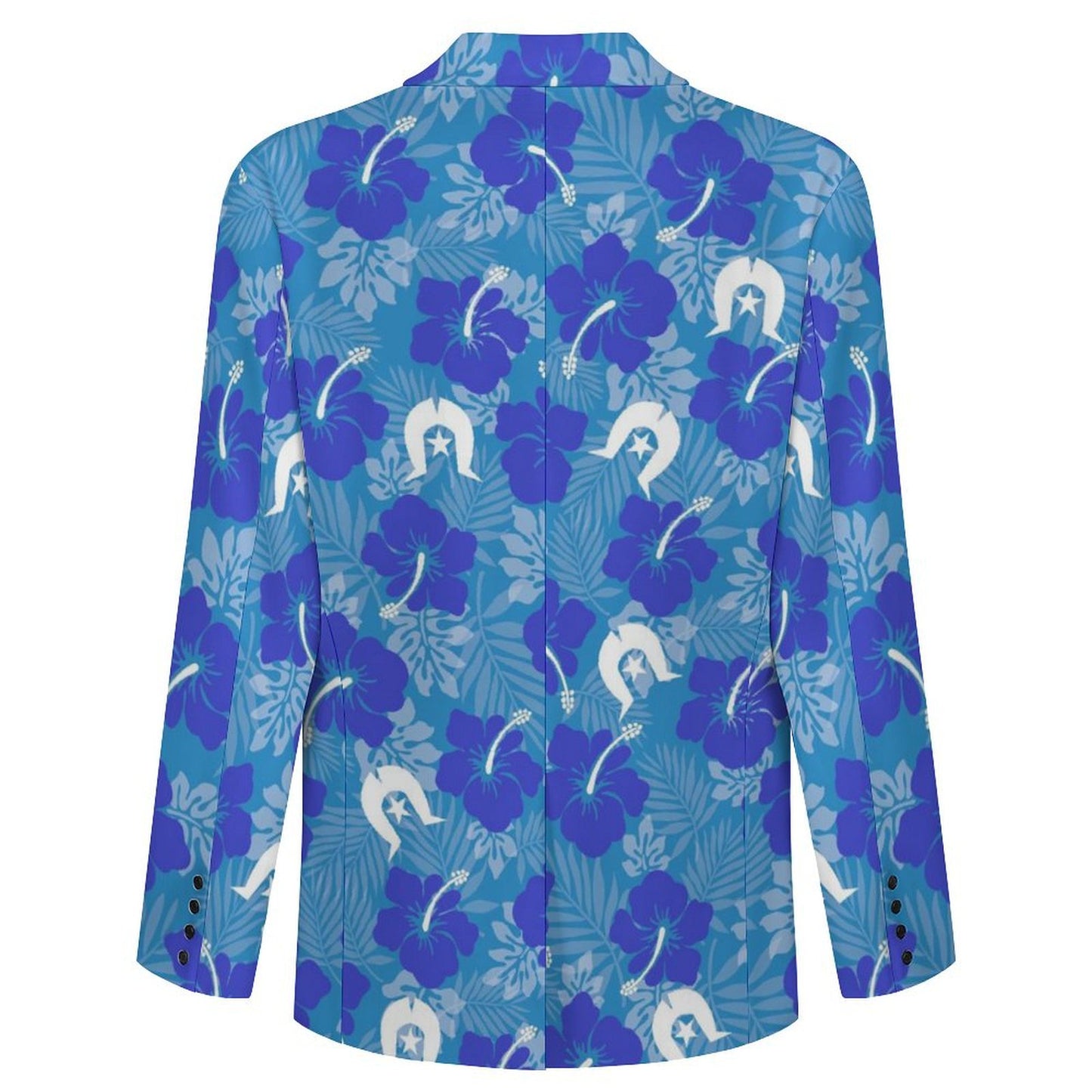 Hibiscus flowers with Dhari (Royal blue) on Men's Blazer