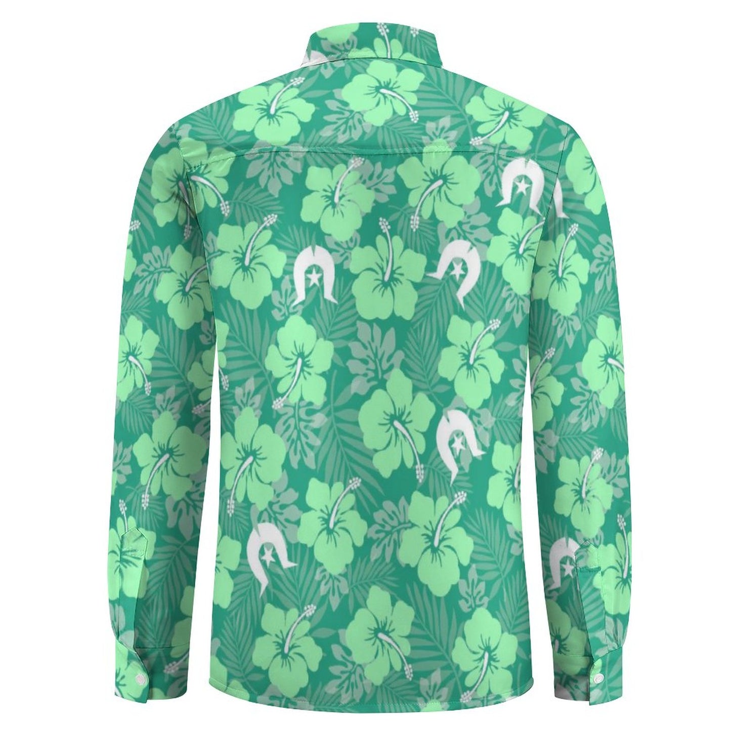 Hibiscus flowers with Dhari (Royal mint) on Men's Long Sleeve Shirt