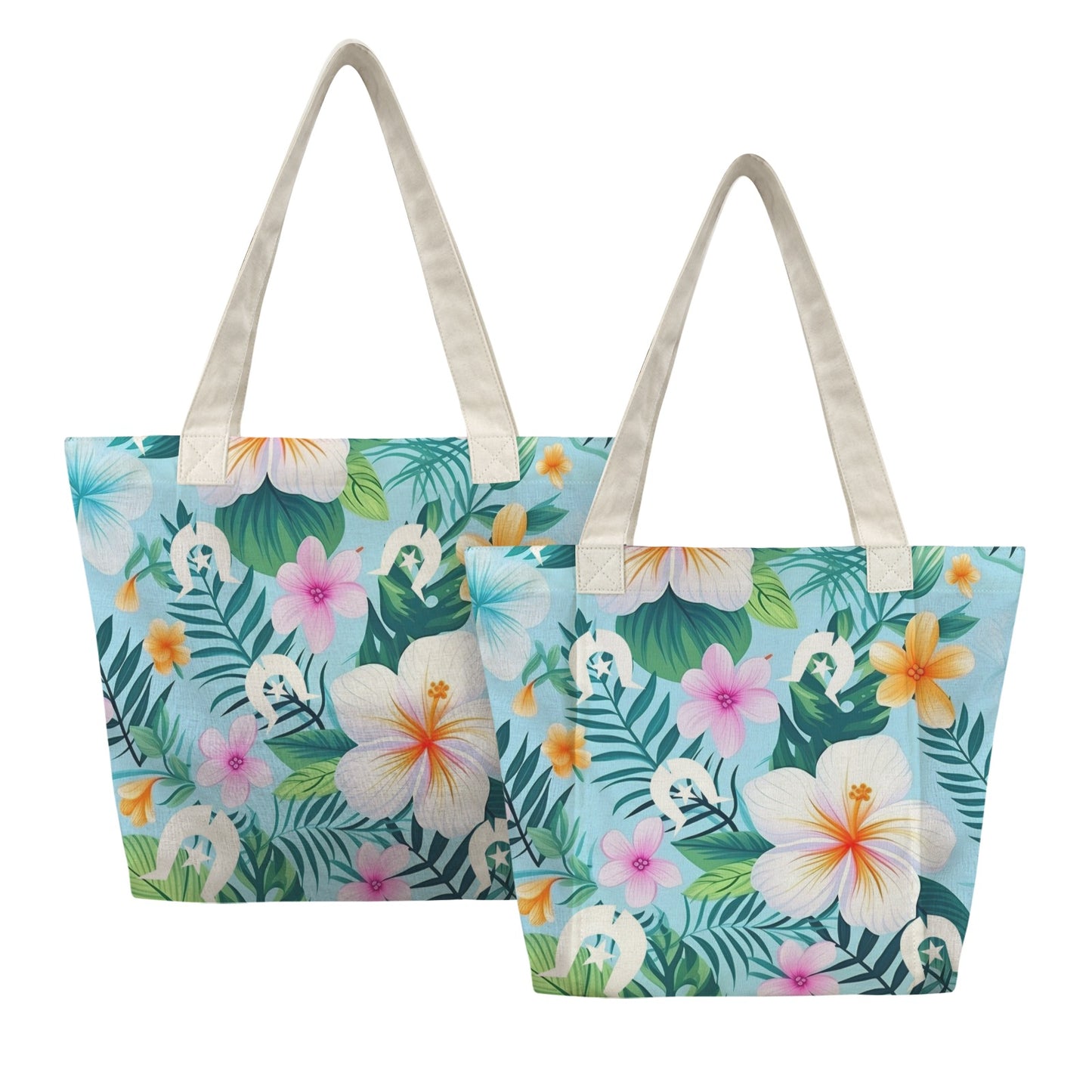 White Hibiscus flowers with White Dhari on Yoga Mat Bag