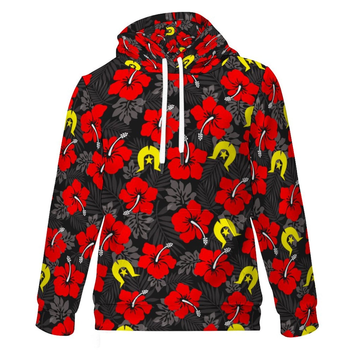 Royal Red Hibiscus with Yellow Dhari on Children's Hoodie