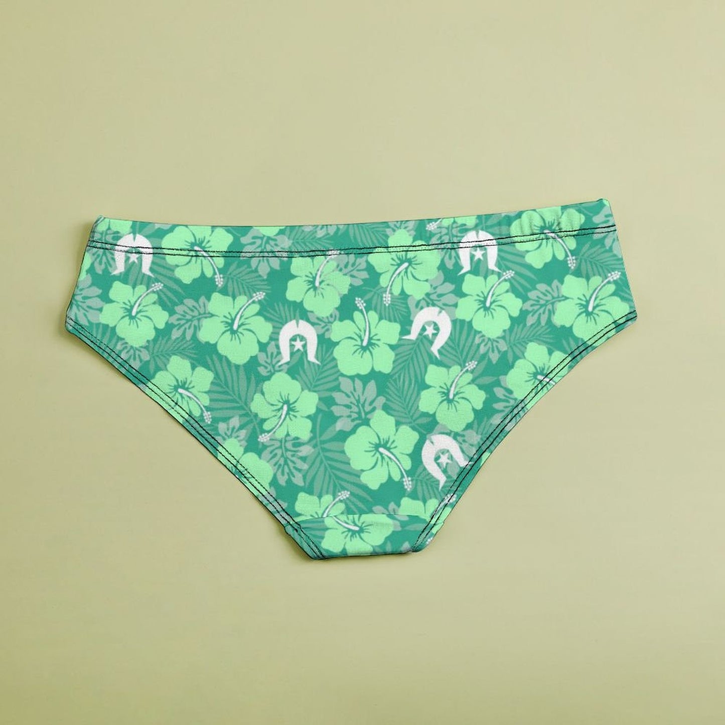 Hibiscus flowers with Dhari (Royal mint) on Women's Low-Rise Panties