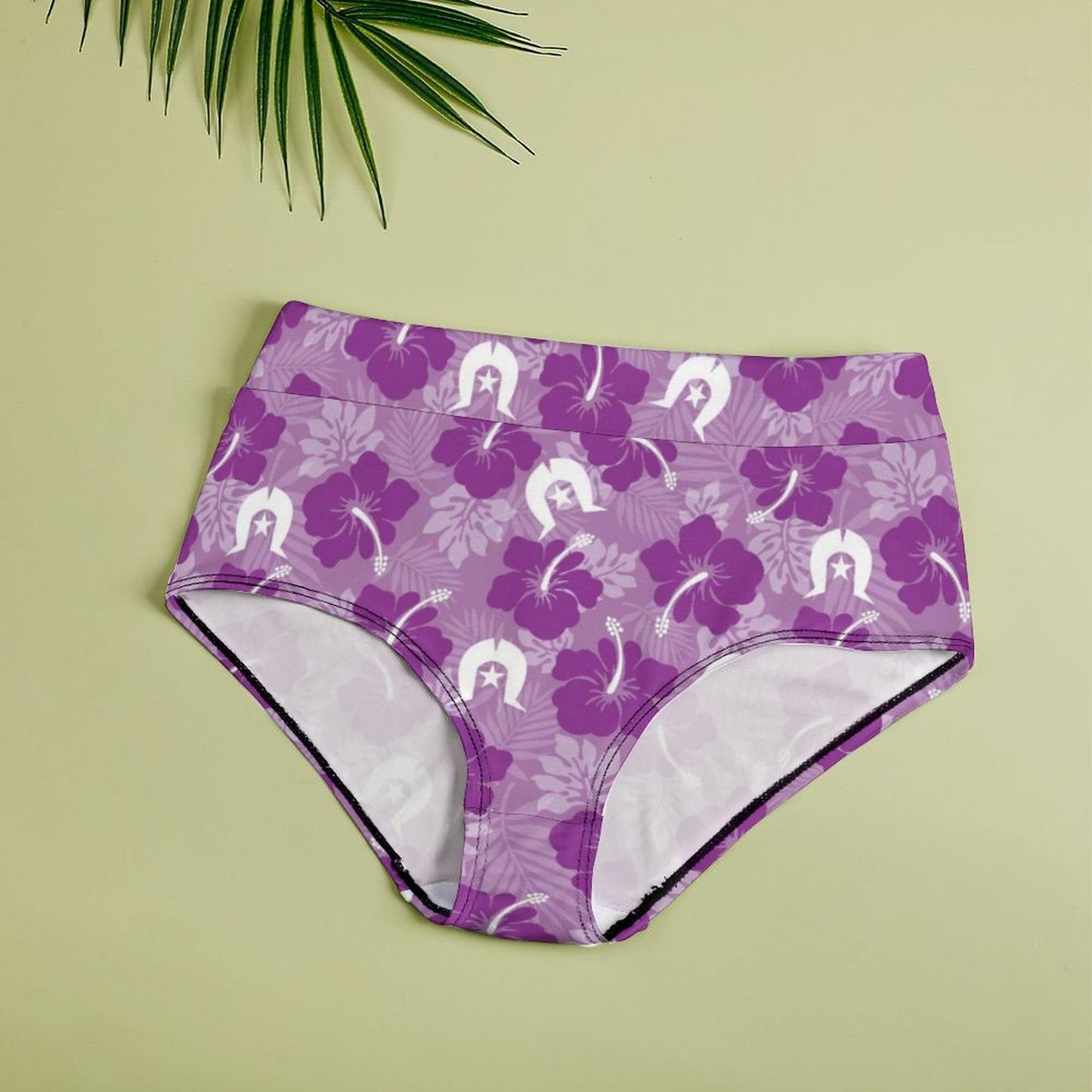 Hibiscus flowers with Dhari (Royal purple) on Women's High-Rise Panties