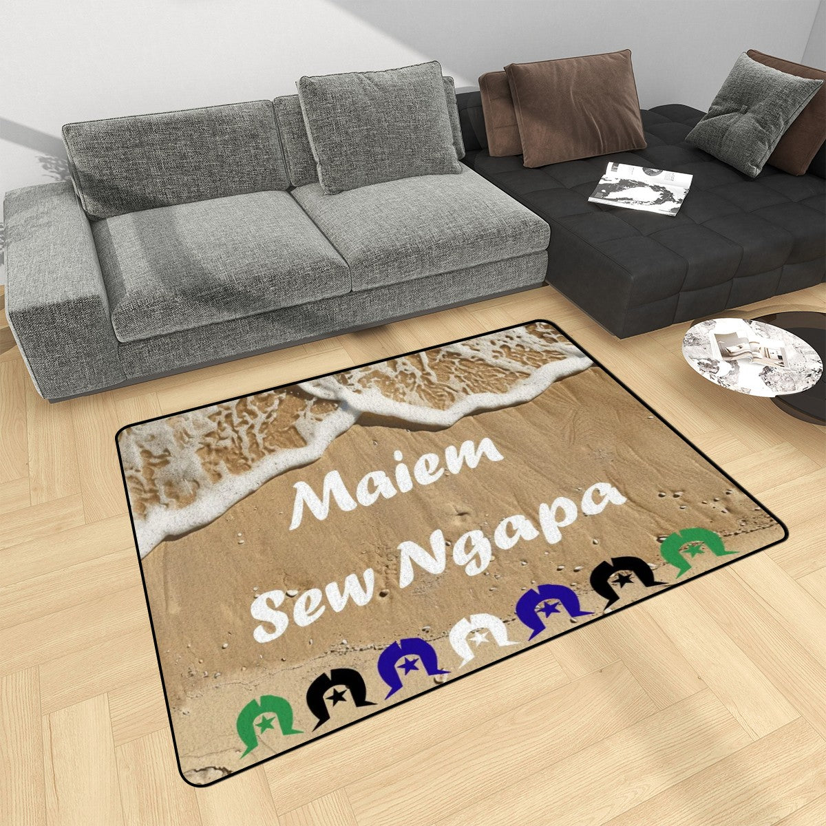 Maiem / Sew Ngapa / Welcome and Dhari on Small Area Rug Floor Carpet