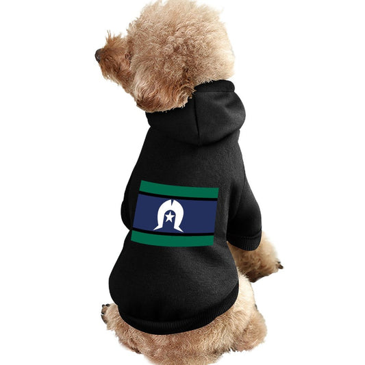 Torres Strait Flag on Pet Hoodies-Partially Printed Pullover Sweatshirts