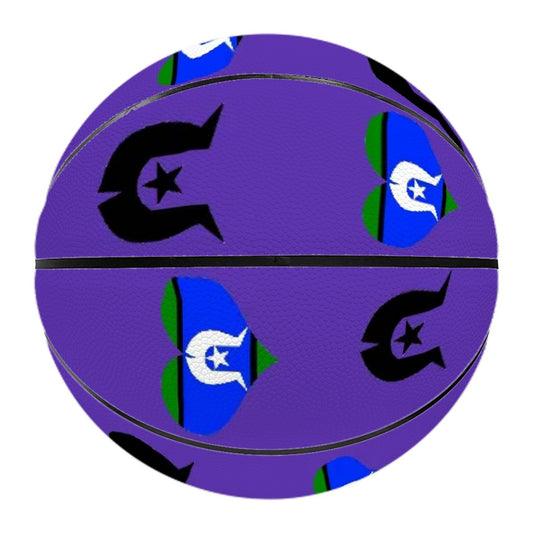 Heart shaped Torres Strait Flag and Black Dhari on Basketball