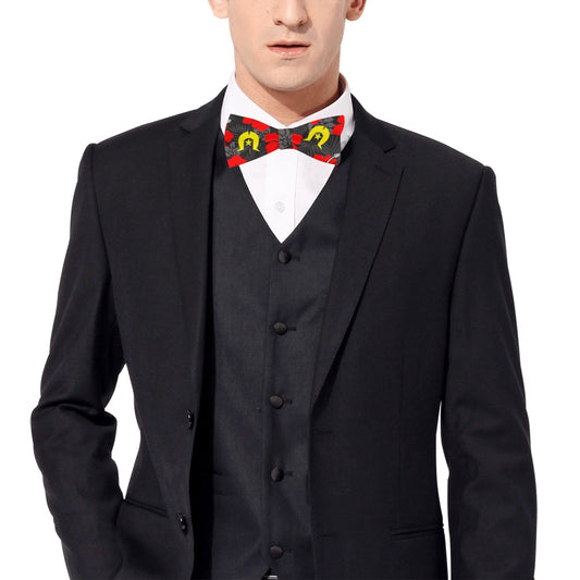 Royal Red Hibiscus with Yellow Dhari on Men's Bowtie
