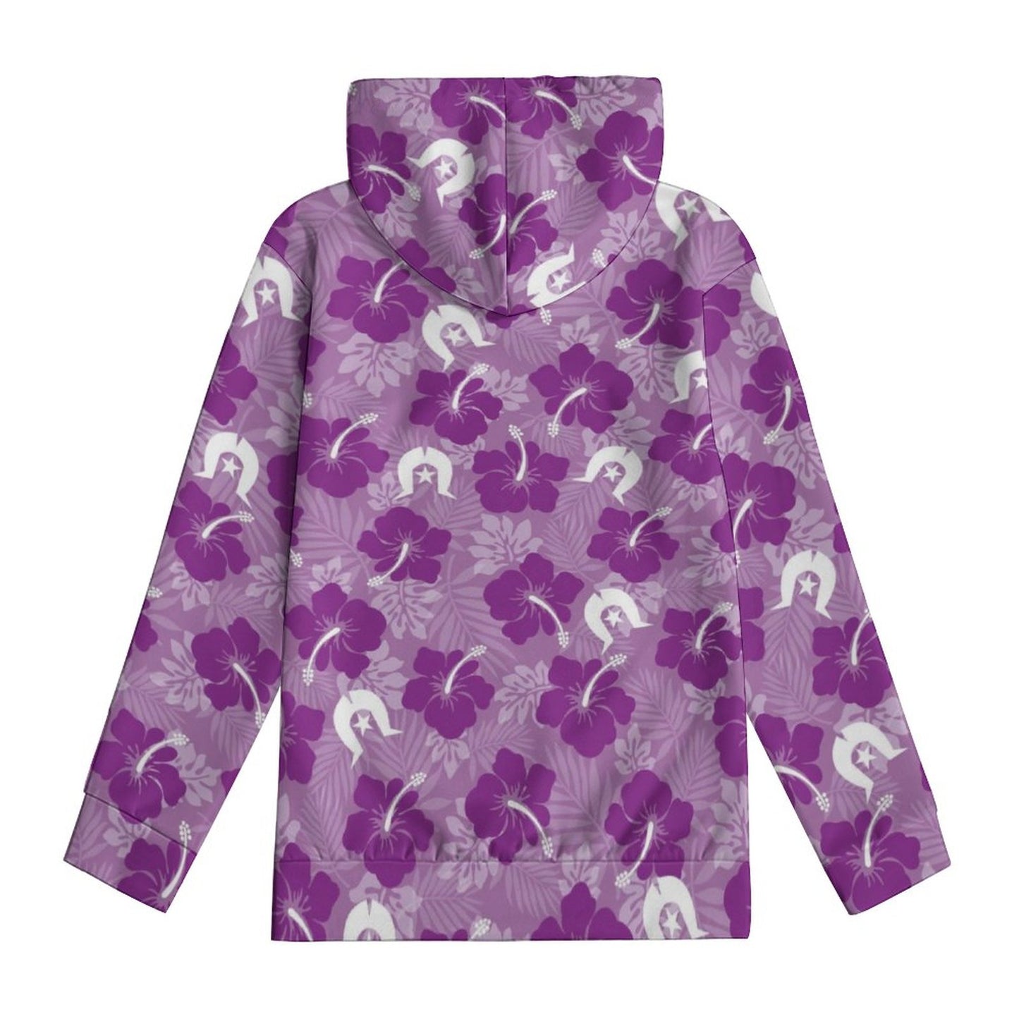 Hibiscus flowers with White Dhari (Royal purple) on Youth's Hoodie