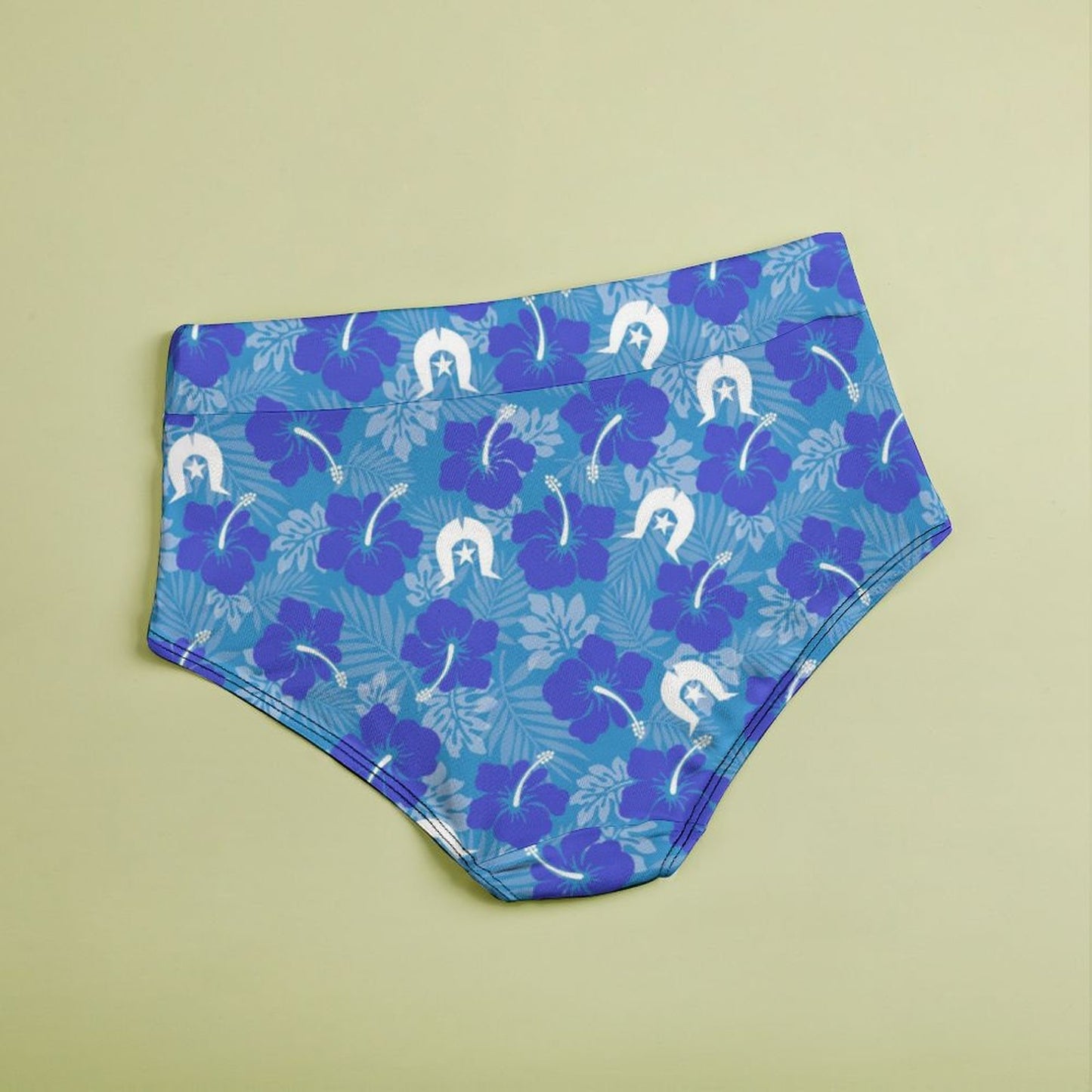 Hibiscus flowers with Dhari (Royal blue) on Women's High-Rise Panties