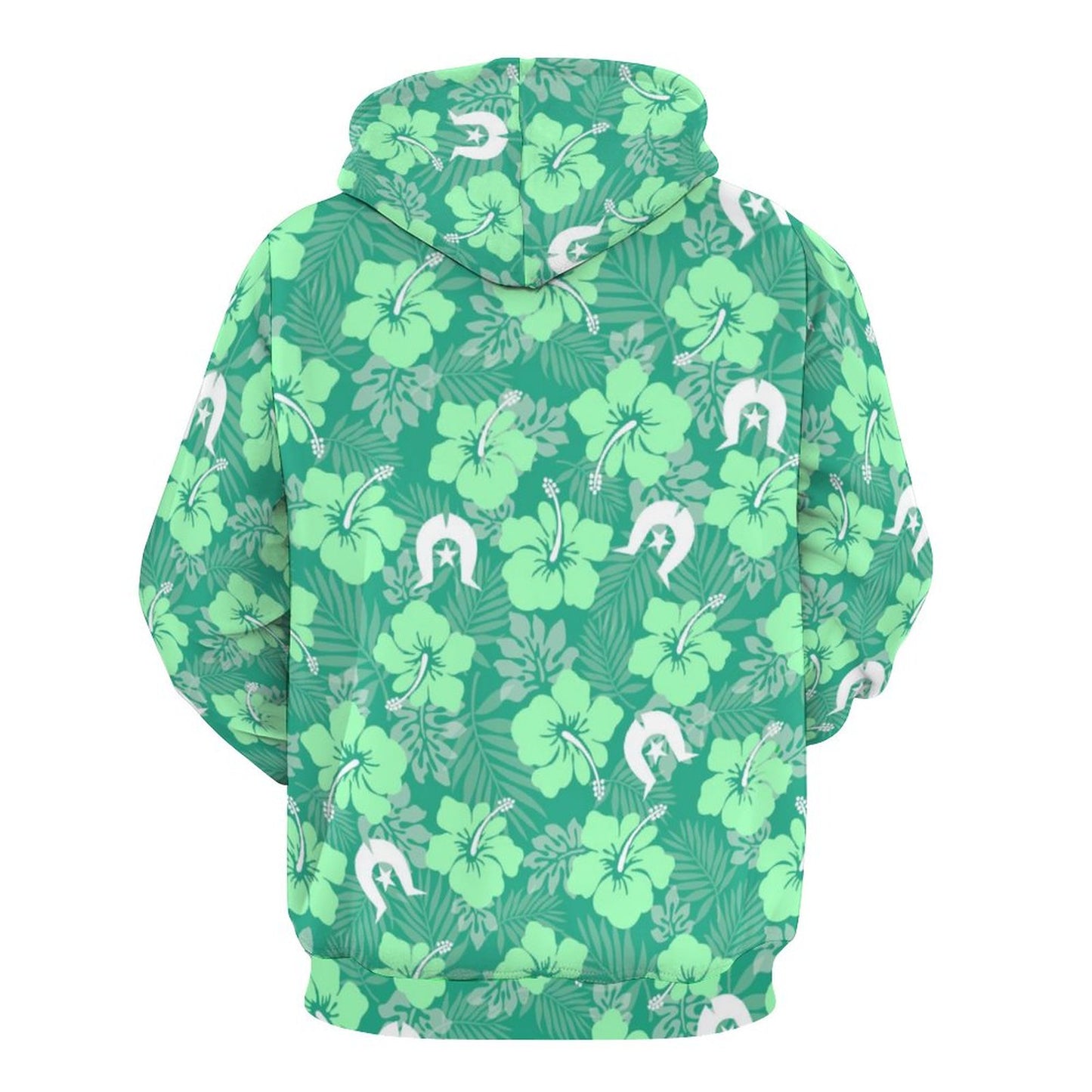 Hibiscus flowers with Dhari (Royal mint) on Lady Hoodie with Double-layer Cap