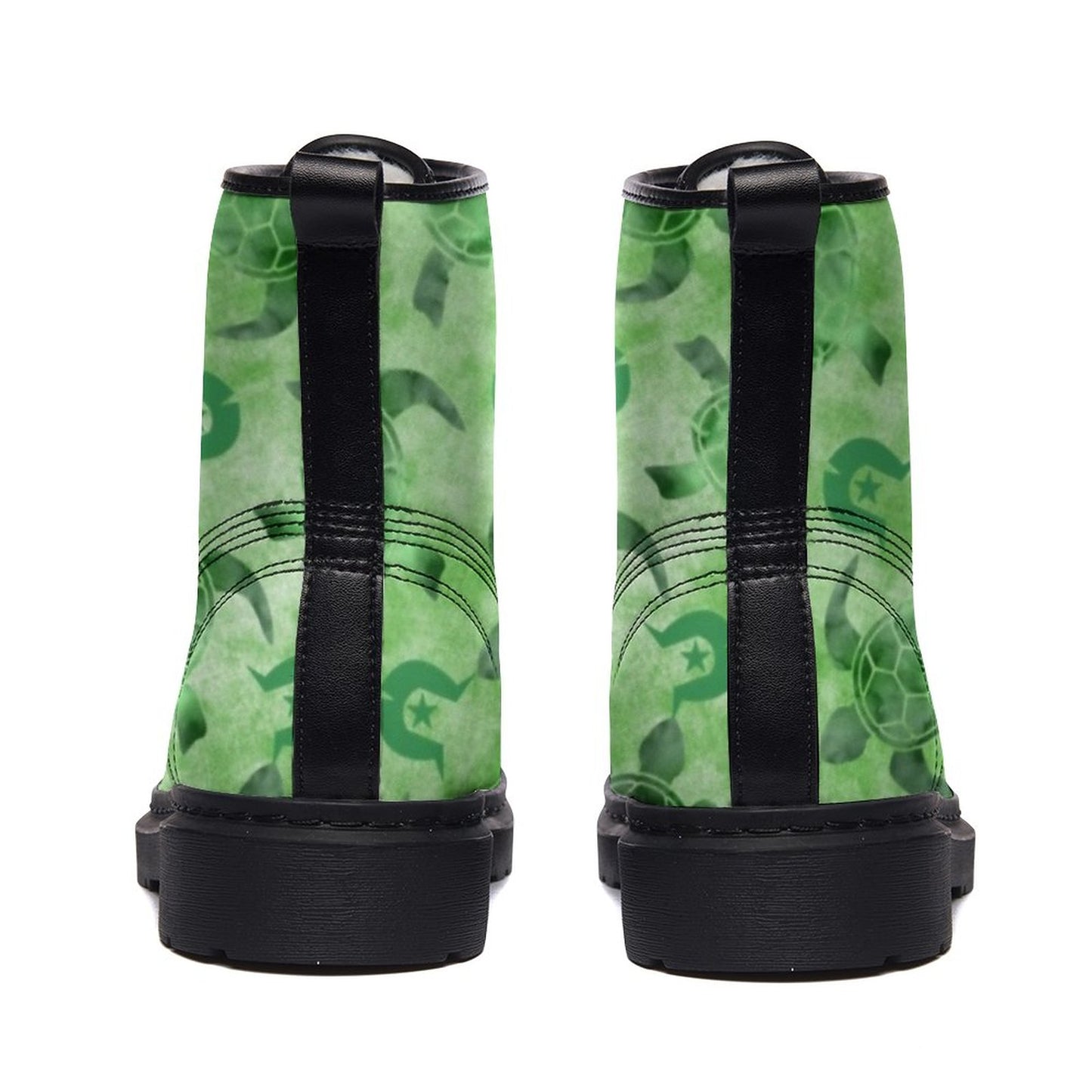 Green Turtle Pattern on Unisex Boots for Men and Women
